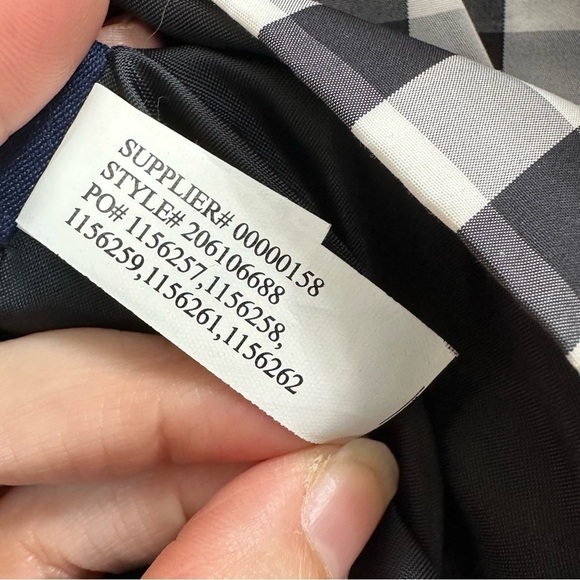 Chaps Black and White Check Rain Jacket, Large - Picture 8 of 8